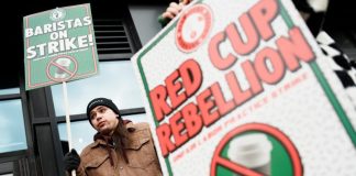 More than 1,000 Starbucks workers strike at 65 stores on Red Cup Day