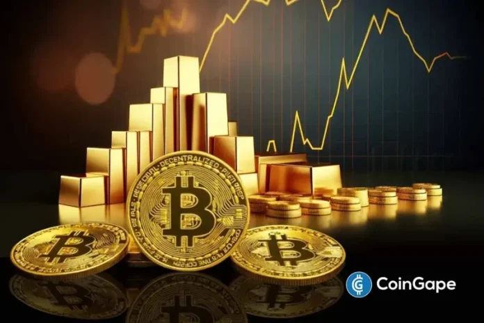 Bitcoin price has repeatedly been linked to gold’s performance, drawing investor comparisons between the two assets. Both markets have shown cyclical surges followed by deep corrections, shaping expectations of future rallies. Meanwhile, an analyst is projecting that Bitcoin could reach $150,000 by year’s end if past correlations with gold hold. This outlook gains weight as
The post <a href="https://coingape.com/markets/bitcoin-price-prediction-150k-in-q4-as-golds-ath-momentum-sets-the-tone/">Bitcoin Price Prediction: $150K in Q4 as Gold’s ATH Momentum Sets the Tone</a> appeared first on <a href="https://coingape.com/">CoinGape</a>.
