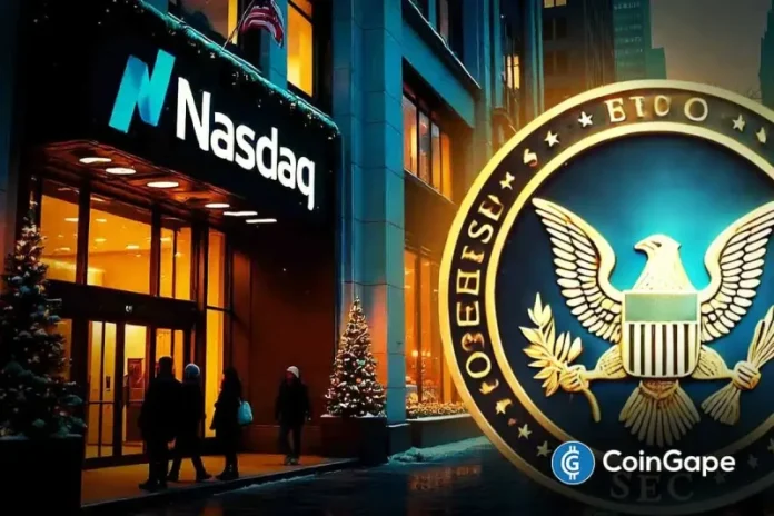 In a massive development, Nasdaq has filed with the U.S. Securities and Exchange Commission to enable the trading of tokenized stocks on its platform. This comes as companies look to tokenize their stocks, with Galaxy Digital among the first to make this move. Nasdaq Files With SEC To List Tokenized Stocks According to a Bloomberg
The post <a href="https://coingape.com/nasdaq-seeks-sec-approval-to-list-tokenized-stocks/">Breaking: Nasdaq Seeks SEC Approval to List Tokenized Stocks</a> appeared first on <a href="https://coingape.com/">CoinGape</a>.