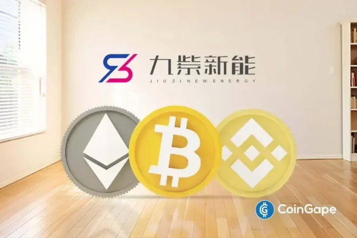 China-based Jiuzi Holdings has revealed a billion-dollar treasury allocation plan targeting BTC, ETH, and BNB. The move places the company in line with other firms that use cryptocurrency as a long-term reserve strategy. Jiuzi Holdings Sets Out $1B Crypto Plan In a recent press release, Jiuzi Holdings, a retailer and franchisor of new energy vehicles
The post <a href="https://coingape.com/chinas-jiuzi-holdings-unveils-1b-crypto-treasury-strategy-on-btc-eth-bnb/">China’s Jiuzi Holdings Unveils $1B Crypto Treasury Strategy on BTC, ETH, BNB</a> appeared first on <a href="https://coingape.com/">CoinGape</a>.