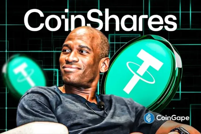 CoinShares fired back at Arthur Hayes and S&P Global for claims that Tether may be at risk at solvency. This comes as new data out of the stablecoin issuer highlights that such concerns may be overstated. CoinShares Says Tether’s Balance Sheet Is Strong In a new post, CoinShares Head of Research James Butterfill brushed aside
The post <a href="https://coingape.com/coinshares-fires-back-at-arthur-hayes-dismisses-fears-over-tether-solvency/">CoinShares Fires Back at Arthur Hayes, Dismisses Fears Over Tether Solvency</a> appeared first on <a href="https://coingape.com/">CoinGape</a>.