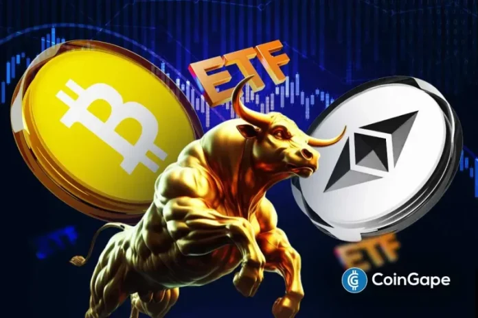 U.S.-listed spot Bitcoin and Ethereum ETFs just saw one of their worst combined days of outflows in 2026. Current falling prices and escalating volatility have compelled institutions to cut their investment in crypto ETFs. Crypto ETFs Lose $1 Billion as Institutions Cut Losses Outflows from Bitcoin and Ethereum exchange-traded funds soared on Thursday, with nearly
The post <a href="https://coingape.com/crypto-etf-news-bitcoin-ethereum-funds-see-1b-in-outflows-as-bullish-sentiment-fades/">Crypto ETF News: Bitcoin, Ethereum Funds See $1B in Outflows as Bullish Sentiment Fades</a> appeared first on <a href="https://coingape.com/">CoinGape</a>.