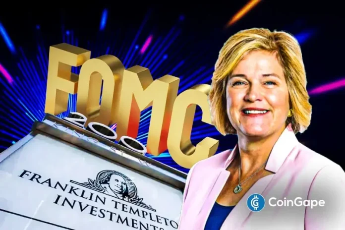 Franklin Templeton CEO Jenny Johnson has weighed in on whether the Federal Reserve should make a 25 basis points (bps) Fed rate cut or 50 bps cut. This comes ahead of the Fed decision today at today’s FOMC meeting, with the market pricing in a 25 bps cut. Bitcoin and the broader crypto market are
The post <a href="https://coingape.com/franklin-templeton-ceo-dismisses-50bps-rate-cut-ahead-fomc/">Franklin Templeton CEO Dismisses 50bps Rate Cut, Citing ‘Robust Economy’ Ahead of FOMC</a> appeared first on <a href="https://coingape.com/">CoinGape</a>.