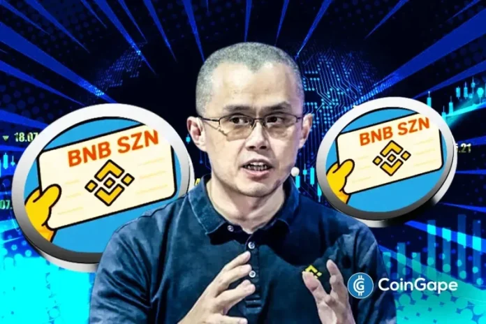 Binance’s Changpeng “CZ” Zhao made a post suggesting the start of the BNB meme coin season in the BNB ecosystem. This comes as GIGGLE and “4” meme coin and other tokens surge to new highs. CZ Sparks a BNB Meme Coin Frenzy In a post that quickly went viral, CZ praised the meme coin surge
The post <a href="https://coingape.com/meme-coin-szn-is-here-says-cz-as-giggle-4-price-skyrocket-to-all-time-highs/">“Meme Coin SZN Is Here,” Says CZ As GIGGLE, 4 Price Skyrocket to All time Highs</a> appeared first on <a href="https://coingape.com/">CoinGape</a>.