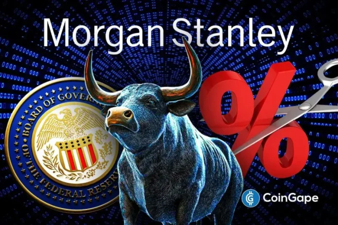 Morgan Stanley has now reversed its previous forecast of how the Fed committee would move in December. They predicted a 25bps Fed rate cut ahead of the upcoming policy meeting next week. Morgan Stanley Projects Immediate Fed Rate Cut According to Reuters, the firm now expects the Federal Reserve to cut interest rates by 25
The post <a href="https://coingape.com/morgan-stanley-turns-bullish-says-fed-will-cut-rates-by-25bps-this-month/">Morgan Stanley Turns Bullish, Says Fed Will Cut Rates by 25bps This Month</a> appeared first on <a href="https://coingape.com/">CoinGape</a>.