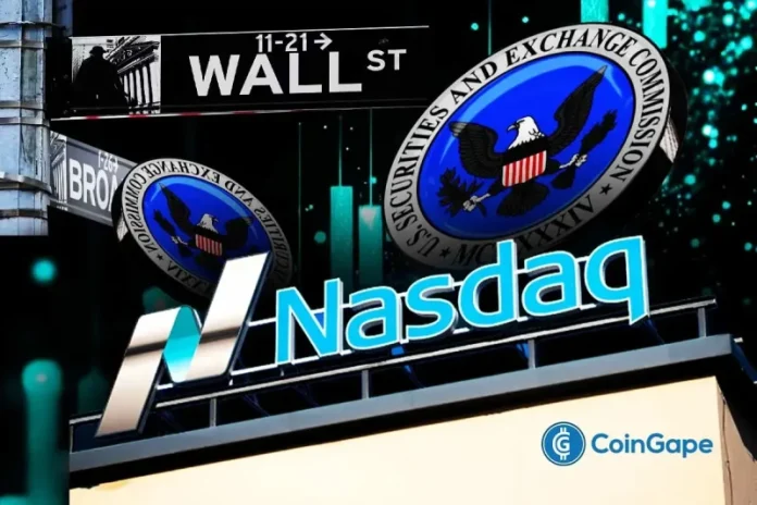 Trading platform Nasdaq has made its move to bring prediction markets access to Wall Street. The trading platform submitted a new filing with the SEC to offer options contracts in this growing market. Nasdaq Files to Launch Prediction Markets Options According to a new filing, the exchange platform intends to introduce options contracts that will
The post <a href="https://coingape.com/nasdaq-brings-prediction-markets-to-wall-street-with-new-sec-filing/">Nasdaq Brings Prediction Markets to Wall Street with New SEC Filing</a> appeared first on <a href="https://coingape.com/">CoinGape</a>.