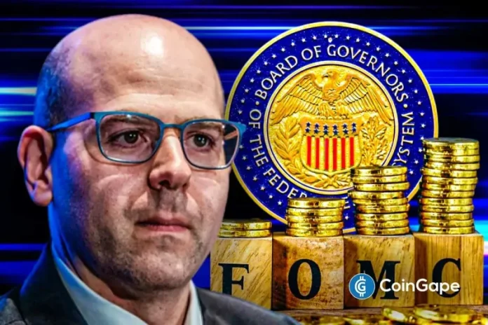 Pro-crypto Stephen Miran is now officially a member of the Federal Reserve board. This development comes ahead of the FOMC meeting, where the Fed is likely to make a rate cut, which could significantly impact Bitcoin and the broader crypto market. Stephen Miran Joins Fed Board Ahead of FOMC Meeting In a press release, the
The post <a href="https://coingape.com/pro-crypto-stephen-miran-sworn-in-as-fed-governor-ahead-of-fomc-meeting/">Pro-Crypto Stephen Miran Sworn in as Fed Governor Ahead of FOMC Meeting</a> appeared first on <a href="https://coingape.com/">CoinGape</a>.