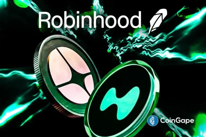 Crypto exchange Robinhood has listed Hyperliquid’s native token HYPE for its U.S. clients. This comes amid increased competition among perpetual decentralized exchanges (DEXs), with Hyperliquid reclaiming the top spot, ahead of CZ-backed Aster and Lighter. Robinhood Lists Hyperliquid For Spot Trading Robinhood data shows that the crypto exchange has now listed HYPE for spot trading.
The post <a href="https://coingape.com/robinhood-lists-hype-as-hyperliquid-flips-aster-lighter-in-perp-dex-volume/">Robinhood Lists HYPE As Hyperliquid Flips Aster, Lighter In Perp DEX Volume</a> appeared first on <a href="https://coingape.com/">CoinGape</a>.