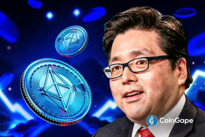 Ethereum price drifted upwards, erasing some of he losses made on earlier this week. It was trading at $4,645, up by 235% from the year-to-date low. This consolidation could be brief as Tom Lee believes that it can soar to $5,500 as open interest, whale purchasing, and ETF inflows jump. Tom Lee Sees Ethereum Price
The post <a href="https://coingape.com/markets/tom-lee-predicts-ethereum-price-to-hit-5500-as-open-interest-whale-buying-jumps/">Tom Lee Predicts Ethereum Price to Hit $5,500 as Open Interest, Whale Buying Jumps</a> appeared first on <a href="https://coingape.com/">CoinGape</a>.