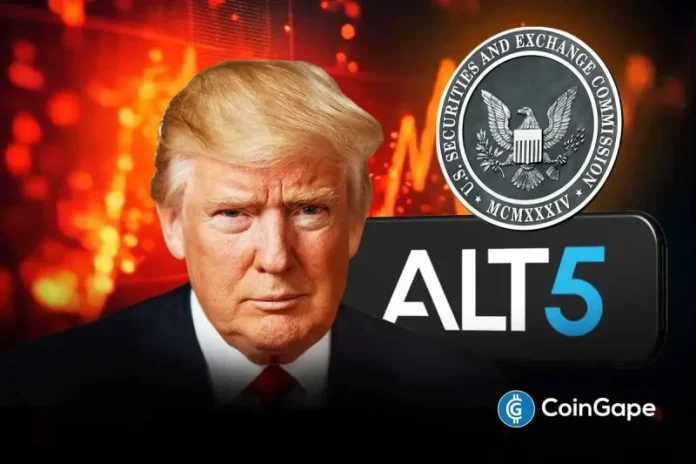 Trump’s crypto partner, Alt5 Sigma, is under investigation for possibly breaking SEC regulations. This issue arose after new details came out about missed disclosures and how they managed changes in their leadership. Alt5 Sigma Under Scrutiny Ober Accountant Resignation A report from Forbes said that the company may have broken some SEC rules. The firm
The post <a href="https://coingape.com/trump-backed-alt5-sigma-under-fire-for-possible-sec-rule-violations-new-report-reveals/">Trump-Backed Alt5 Sigma Under Fire for Possible SEC Rule Violations, New Report Reveals</a> appeared first on <a href="https://coingape.com/">CoinGape</a>.