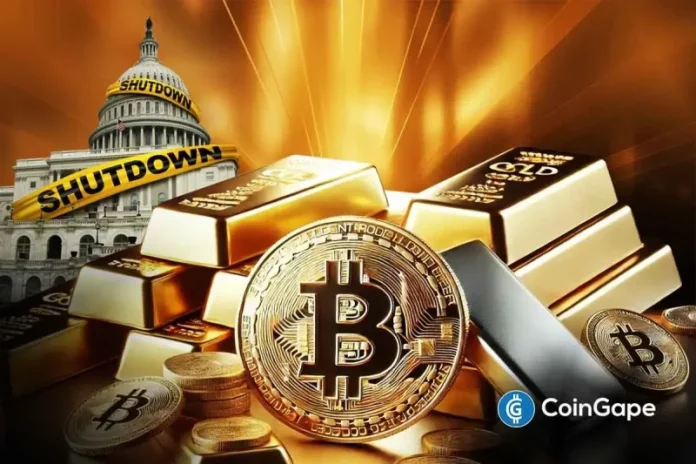 Amid high chances of a US shutdown from October 1, hedge assets like Bitcoin, Gold and Silver have continued to rally today. US is currently on the edge of a government shutdown as Republicans and Democrats clash over healthcare and federal spending. Polymarket data shows that the odds of the shutdown have surged to 85%.
The post <a href="https://coingape.com/us-shutdown-bitcoin-gold-and-silver-rally-as-govt-shutdown-odds-jump-to-85-on-polymarket/">US Shutdown: Bitcoin, Gold, and Silver Rally as Govt. Shutdown Odds Jump to 85% on Polymarket</a> appeared first on <a href="https://coingape.com/">CoinGape</a>.