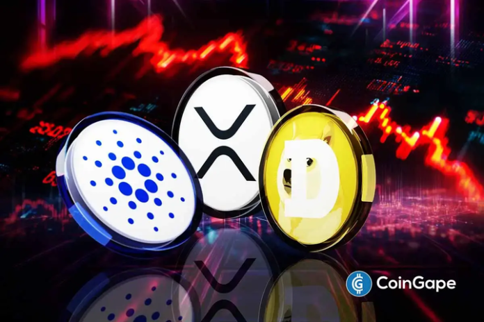 XRP, DOGE, and ADA have been heavily impacted by the continued decline in the cryptocurrency market this November. The global market cap has dropped from $4.28 trillion to a six-month low of $3.27 trillion. Consequently, altcoins such as XRP, DOGE, and ADA are currently at positions lower than the significant support levels, which shows a
The post <a href="https://coingape.com/markets/xrp-doge-ada-price-outlook-how-low-can-these-altcoins-drop-next/">XRP, DOGE & ADA Price Outlook: How Low Can These Altcoins Drop Next?</a> appeared first on <a href="https://coingape.com/">CoinGape</a>.